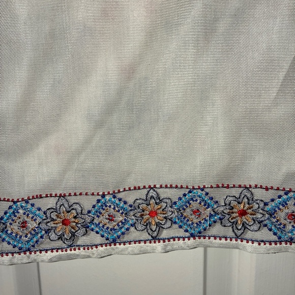 Beautiful Zara Floral Beaded Embroidered Sheer Top. Sz S - Picture 9 of 10